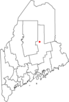 Map of Maine highlighting Millinocket